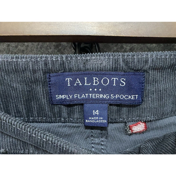 Talbots Corduroy Pants Womens Sz 14 Gray Scottish Terrier Simply Flattering - Picture 5 of 9